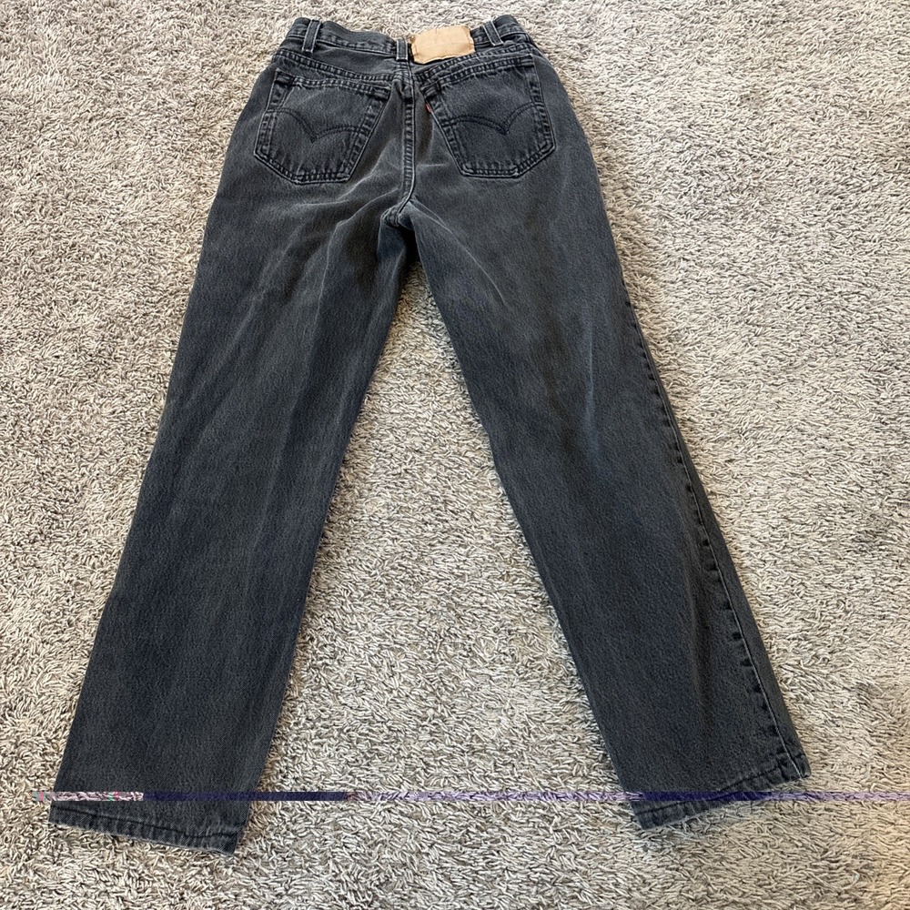Vintage Levis 544 Jeans Womens Black Button Fly High Rise Made in USA 90s 24x28 - Picture 6 of 8